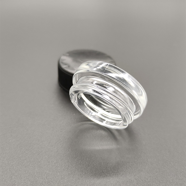 In stock OEM 5ml glass CBD concentrate jar 9ml black/white/clear UV cosmetic cream container with plastic black/white Smooth lid