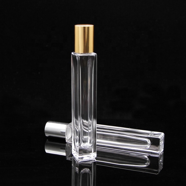 In stock! Square roller bottle 10ml glass perfume bottle roll on with steel ball