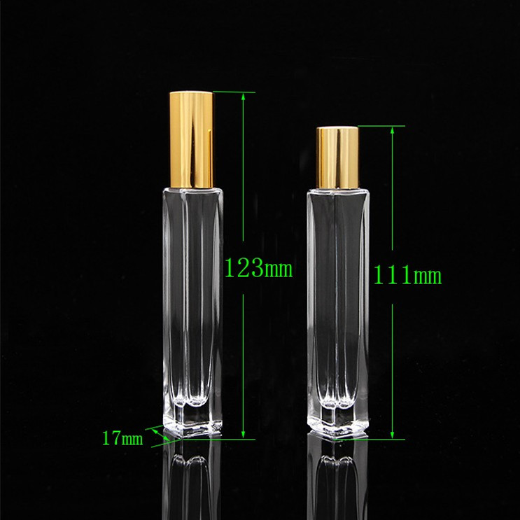 In stock! Square roller bottle 10ml glass perfume bottle roll on with steel ball