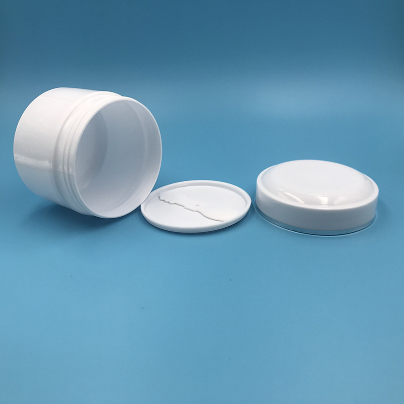 In stock White 100ml 200ml 250ml 500ml hair pomade plastic cosmetic empty PP cream jar with lid