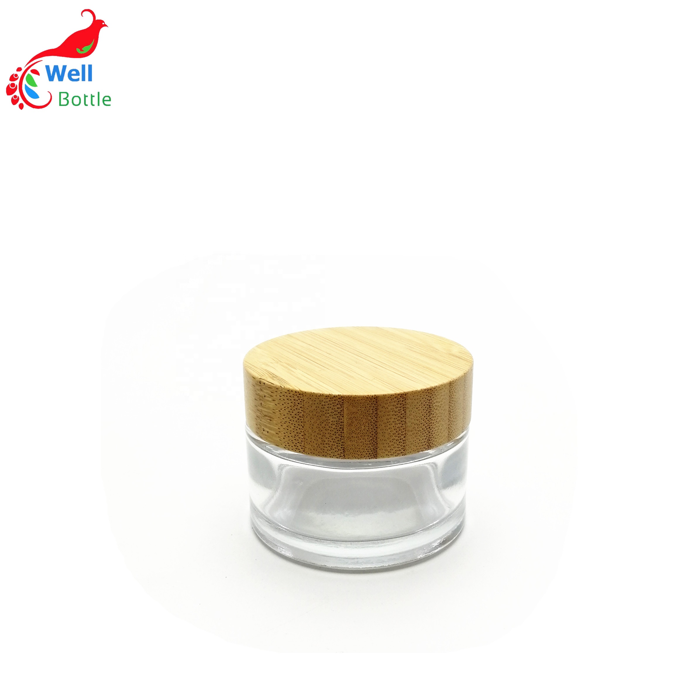In stock bamboo product 5g 15g 30g 50g 100g empty cosmetic jar and face cream jar with bamboo lids GJ-205RL