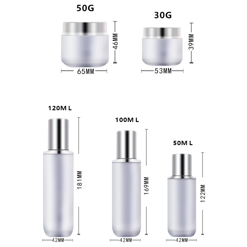 In stock clear glass cream jar 30g 50gskincare cosmetic packaging for face cream container with silver cap