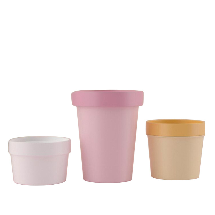 In stock cosmetic cream cheap plastic jars 200ml PP recyclable material for wholesales In stock cosmetic cream cheap plastic jar