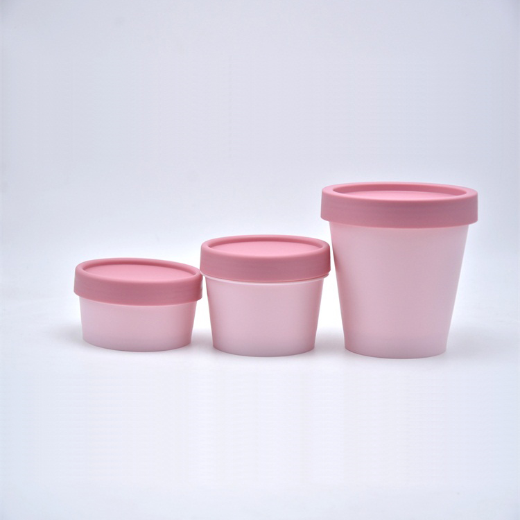 In stock cosmetic cream cheap plastic jars 200ml PP recyclable material for wholesales In stock cosmetic cream cheap plastic jar