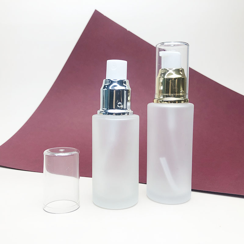 In stock cosmetic lotion pump bottle glass pump bottles empty bottles with lotion pump