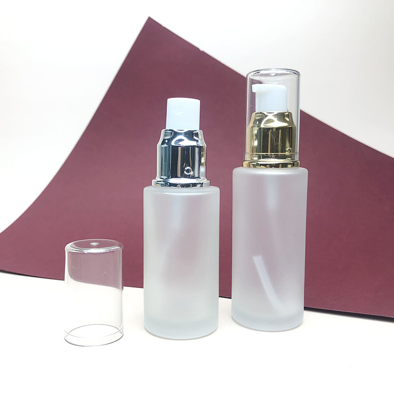 In stock cosmetic lotion pump bottle glass pump bottles empty bottles with lotion pump