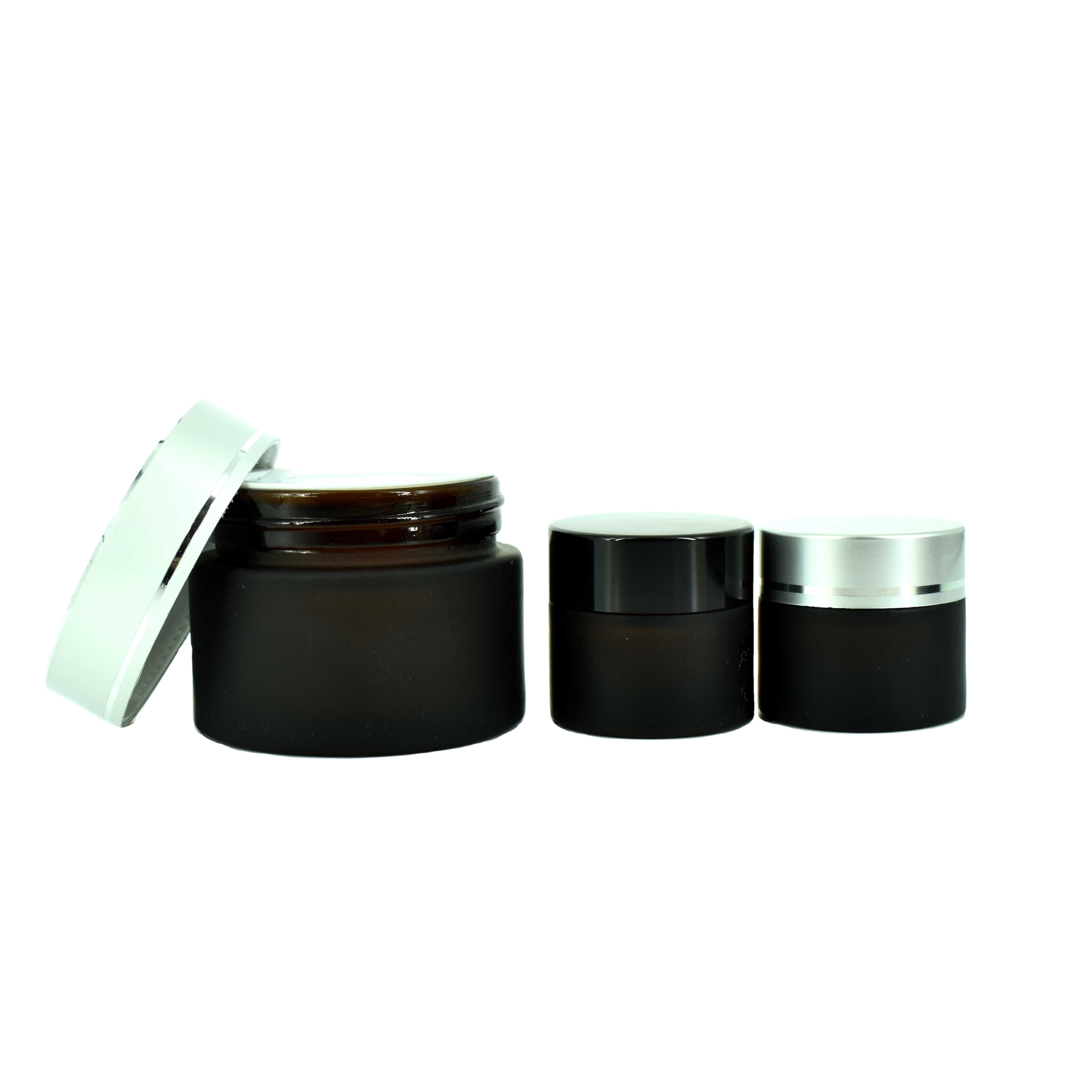 In stock cosmetic round matte amber screw 15g/30g/50g glass cream jar
