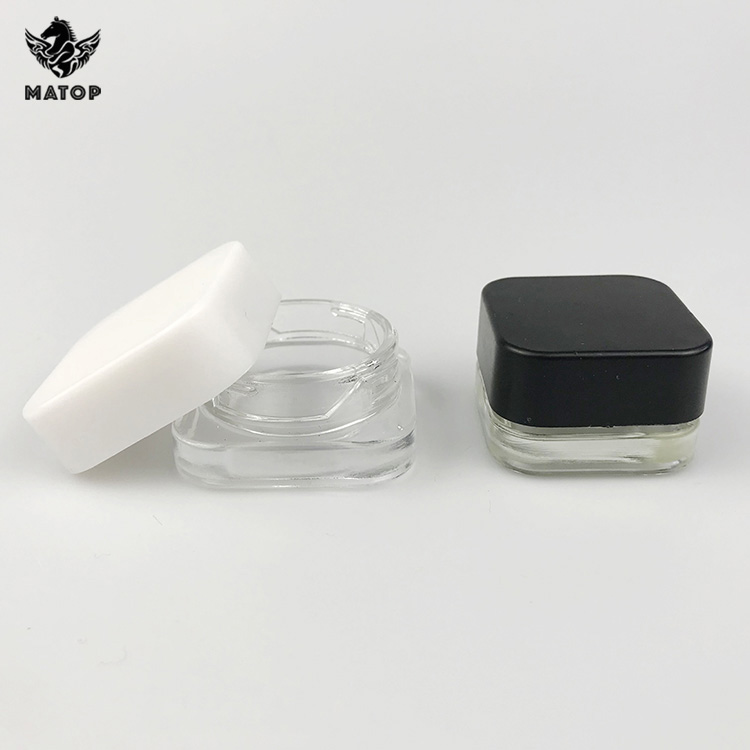 In stock custom logo printing brosilicate white top glass small jars with screw lid