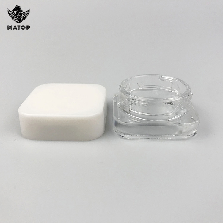 In stock custom logo printing brosilicate white top glass small jars with screw lid