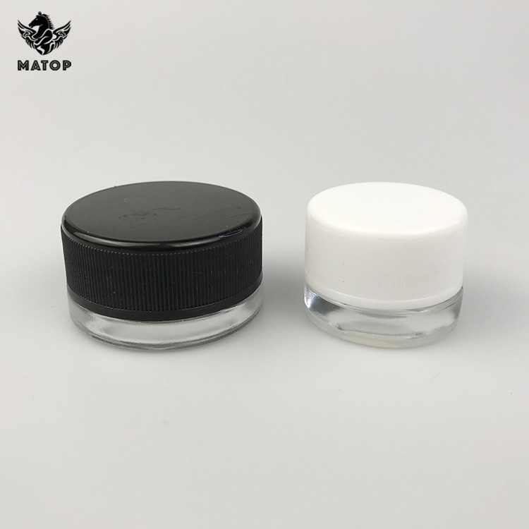 In stock custom logo printing brosilicate white top glass small jars with screw lid
