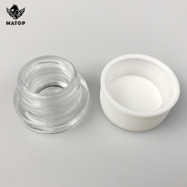 In stock custom logo printing brosilicate white top glass small jars with screw lid