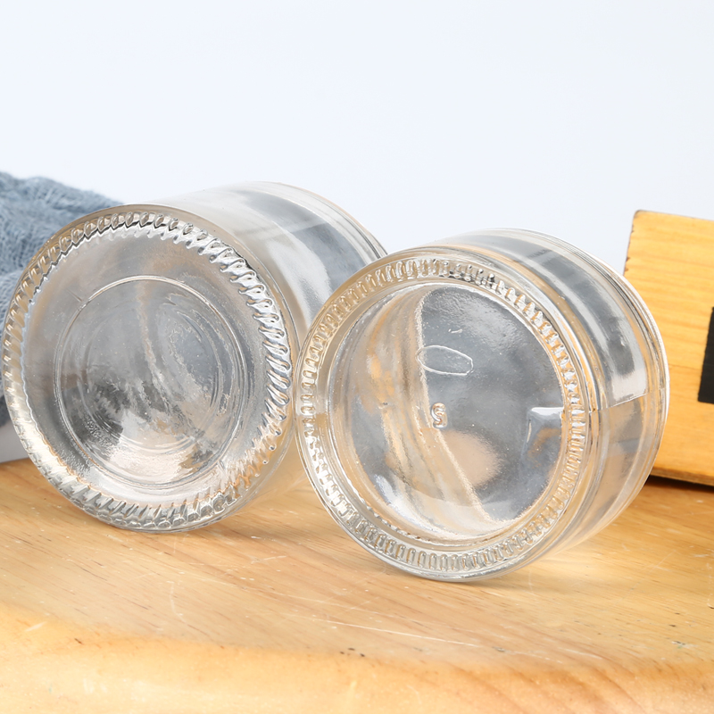 In stock empty clear glass cosmetic jars 30g 50ml 100ml glass cream Jars for cosmetic packaging