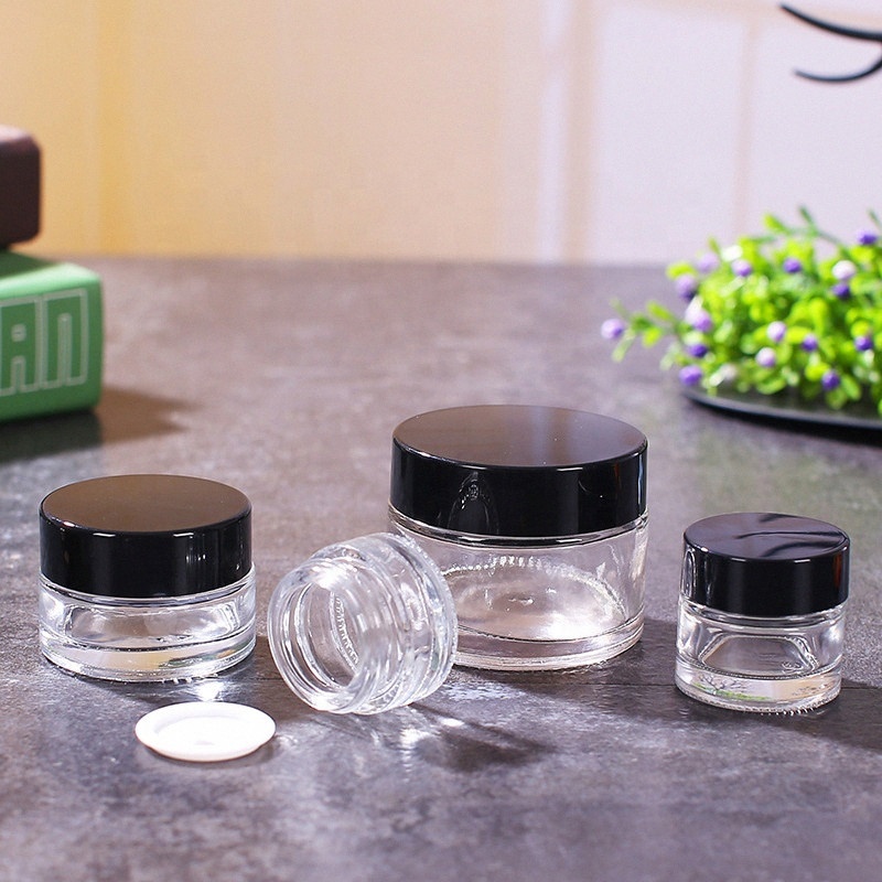 In stock glass jar skin care 30g lip butter jar with lids for body butter