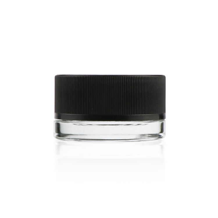 In stock glass packaging mini style child proof glass container with child resistant cap for cbd flower storage