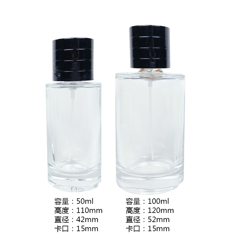 In stock glass perfume bottle 100ml perfum bottle luxury glass round glass perfume bottles