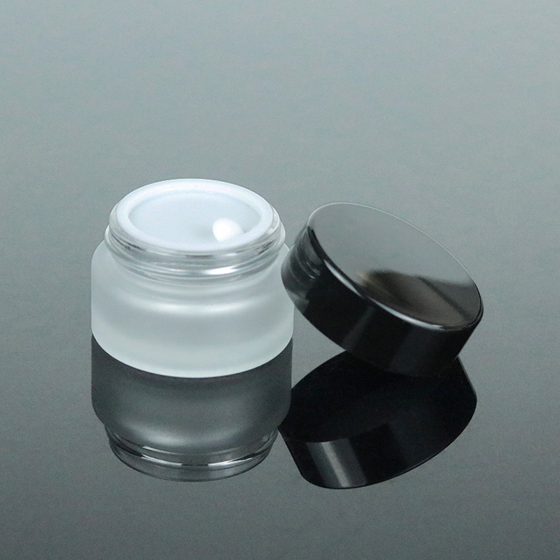 In stock low MOQ 20g lip balm frosted glass jar for cream (GJM18)