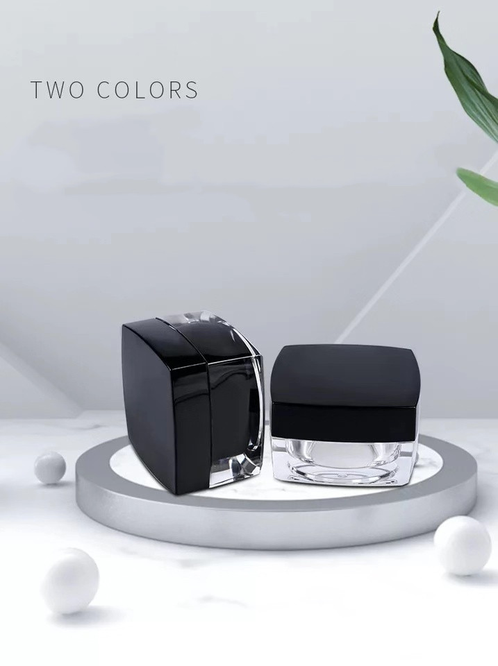 In stock luxury 5ml 10ml 15ml 30ml 50ml high end empty square acrylic jar cosmetic cream jar