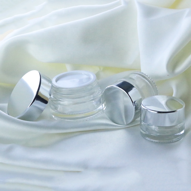 In stock mini cream glass jar 20 ml empty round 20g cometic glass jar (GJM08)