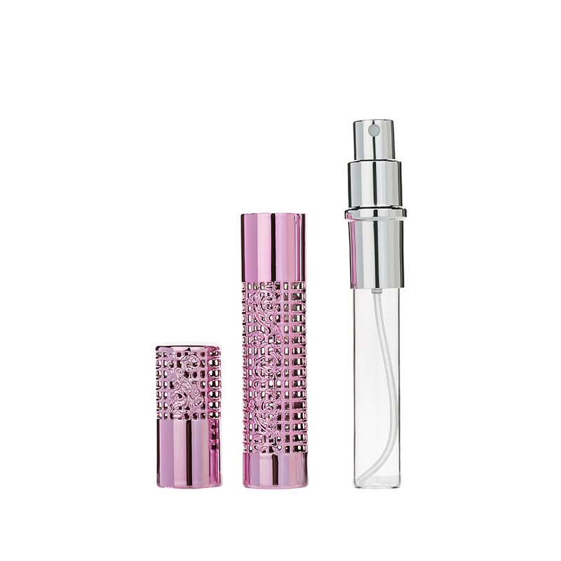 In stock mini perfume bottle 5ml moisturizing spray bottle glass small perfume aluminum bottle