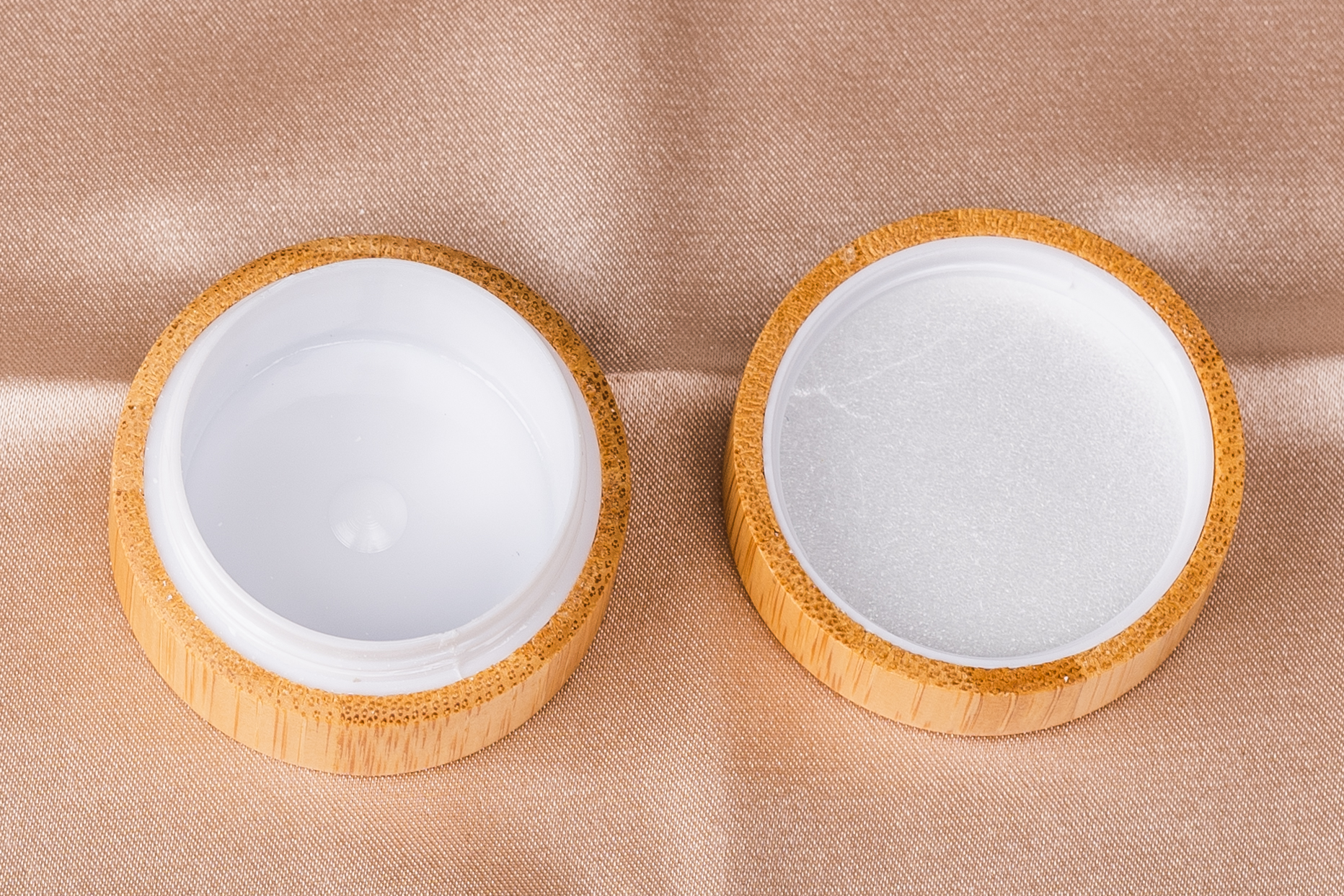In stock ready to ship small 10g bamboo cover plastic inner cream jar