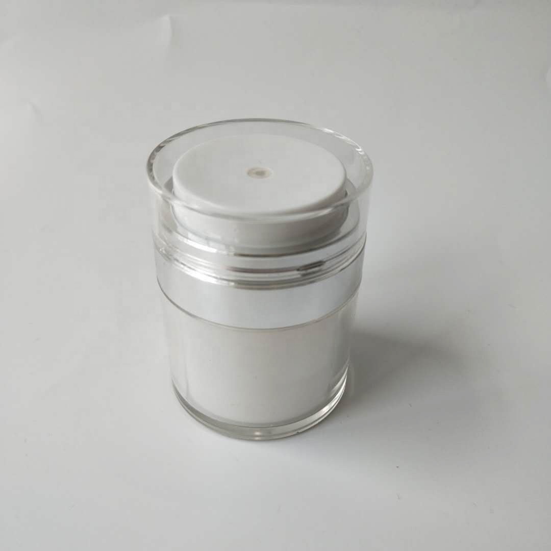 In stock ready to ship wholesale 50g white silver airless jar for cream