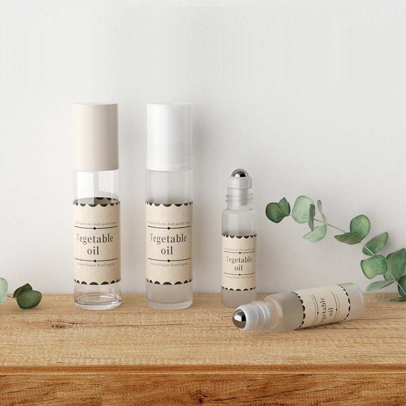 In stock round empty 10ml roller ball transparent glass tube perfume bottles empty eye cream roller bottle