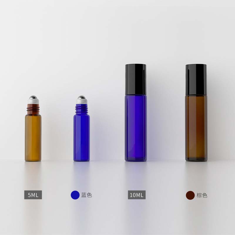 In stock round empty 10ml roller ball transparent glass tube perfume bottles empty eye cream roller bottle