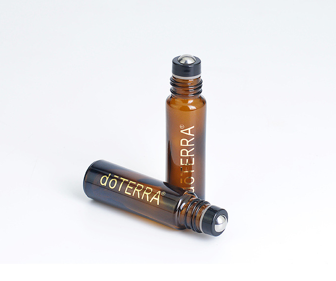 In stock sales!10ml amber glass roll on bottle doterra essential oil bottle with black cap and steel roller