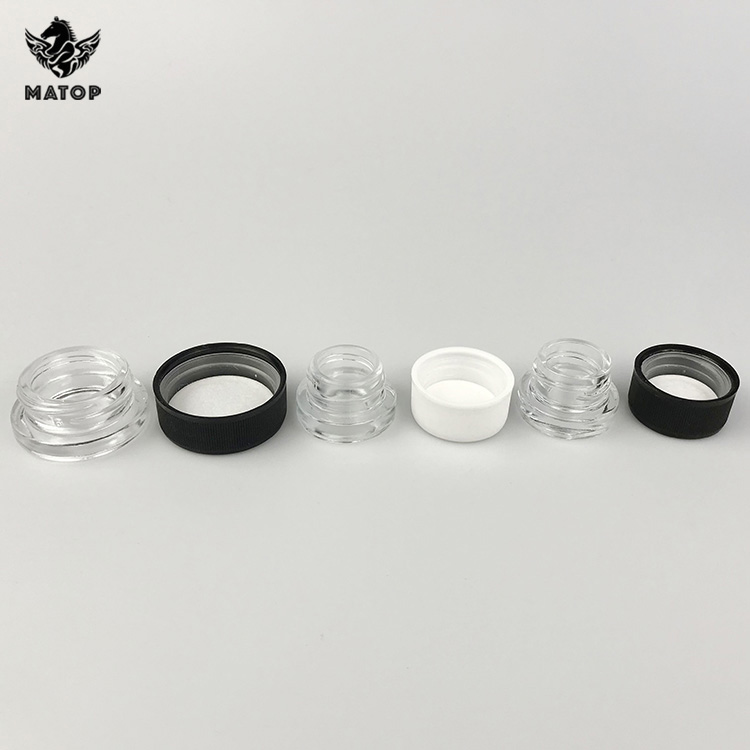 In stock wholesale 5ml 7ml 9ml child proof glass extract round jar