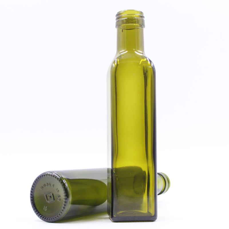 In stocked 100ml 125ml 250ml 375ml 500ml 750ml 1000ml square round dark green cooking olive oil glass bottle