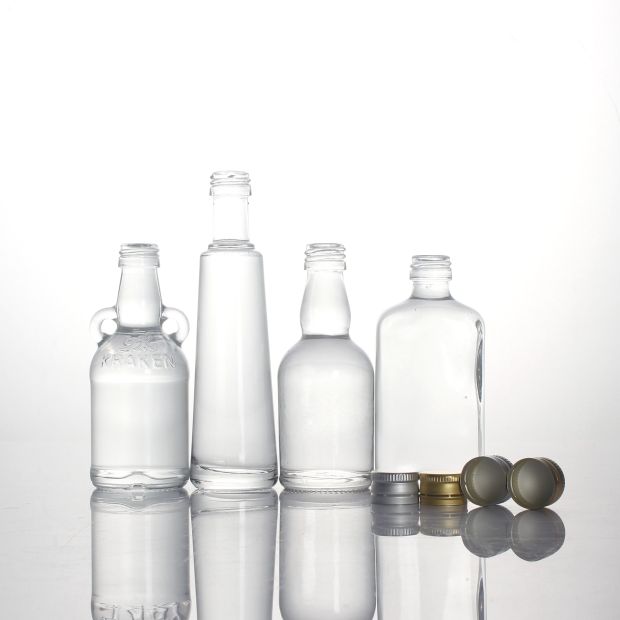 In stocked transparent 50ml 5cl extra flint whiskey whisky vodka rum gin spirits liquor glass bottles with aluminum ropp caps