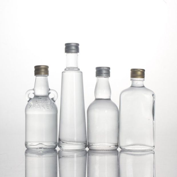 In stocked transparent 50ml 5cl extra flint whiskey whisky vodka rum gin spirits liquor glass bottles with aluminum ropp caps