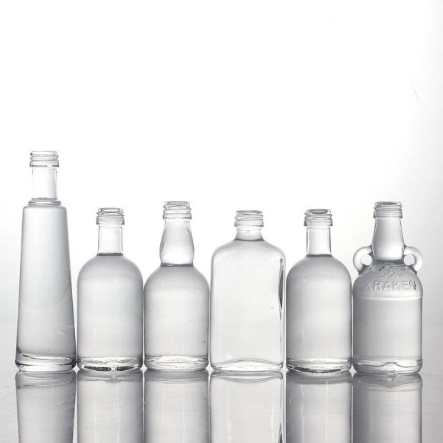 In stocked transparent 50ml 5cl extra flint whiskey whisky vodka rum gin spirits liquor glass bottles with aluminum ropp caps