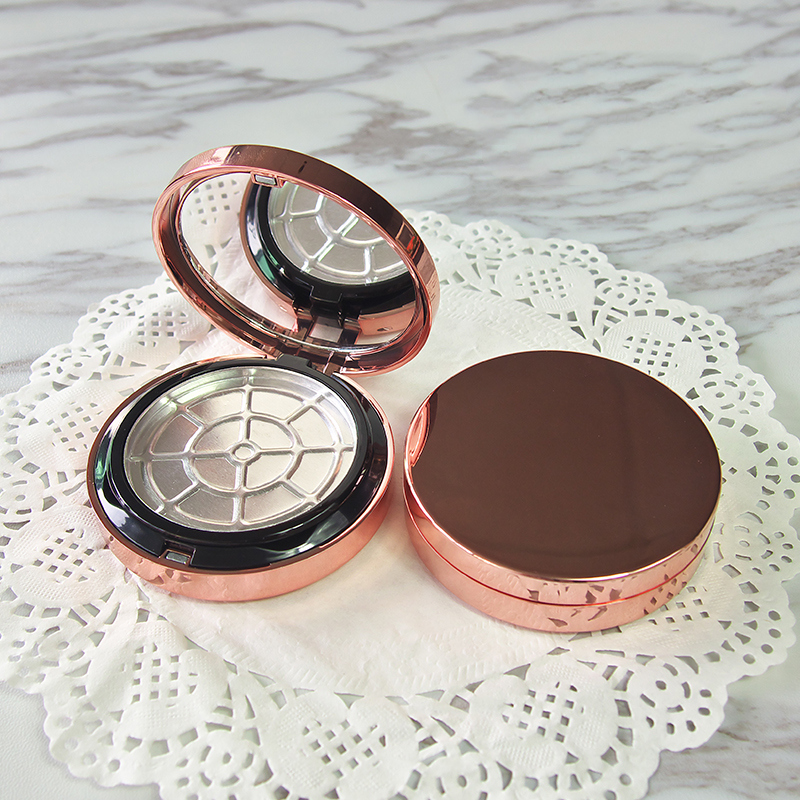 Inner Diameter 55mm Luxury empty double layer powder box Diy make up blush jar with mirror
