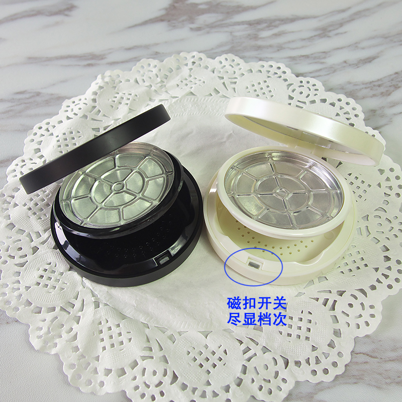 Inner Diameter 55mm Luxury empty double layer powder box Diy make up blush jar with mirror