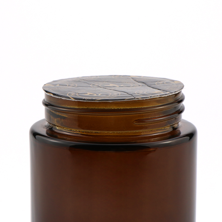 Innovative 30 60 120 ml dry herb weed child resistant cap canning brown apothecary storage glass jars with CR Flat Cap