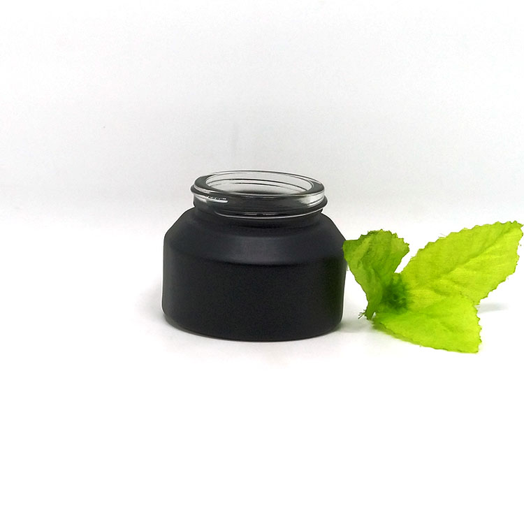 Innovative 50g black frosted glass sustainable cosmetic packaging fancy cosmetic jars
