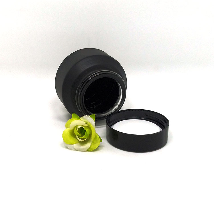 Innovative 50g black frosted glass sustainable cosmetic packaging fancy cosmetic jars