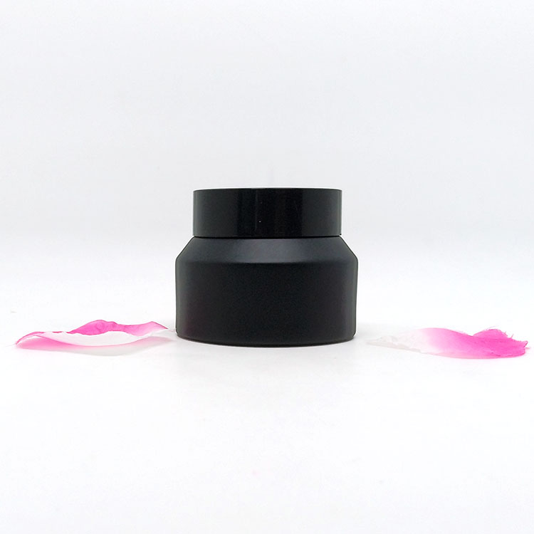 Innovative 50g black frosted glass sustainable cosmetic packaging fancy cosmetic jars