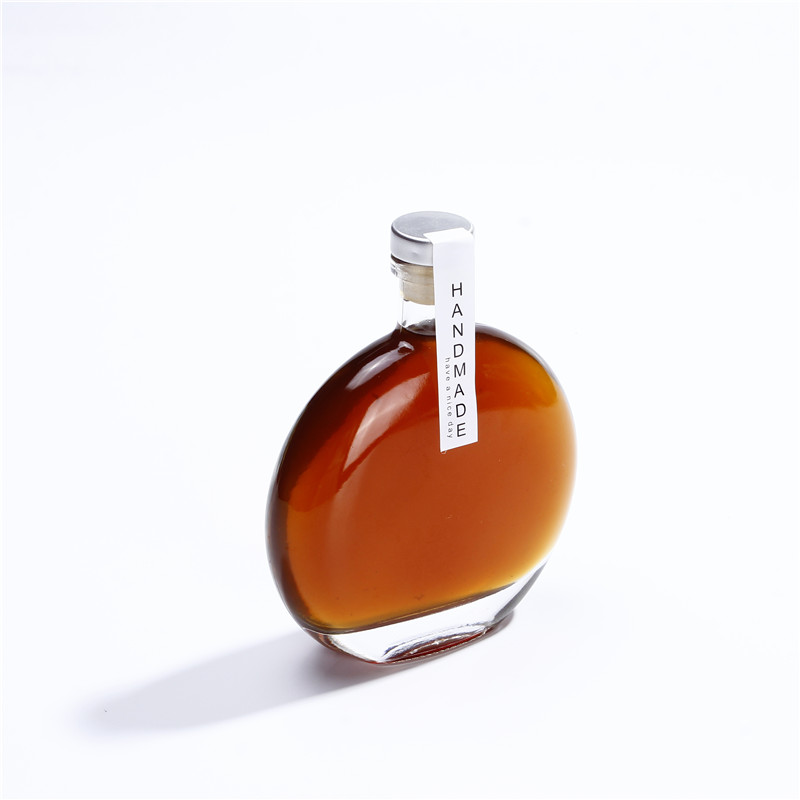 Innovative Clear Ball Shape Empty Whisky Tequila Glass Wine Bottle With Cork