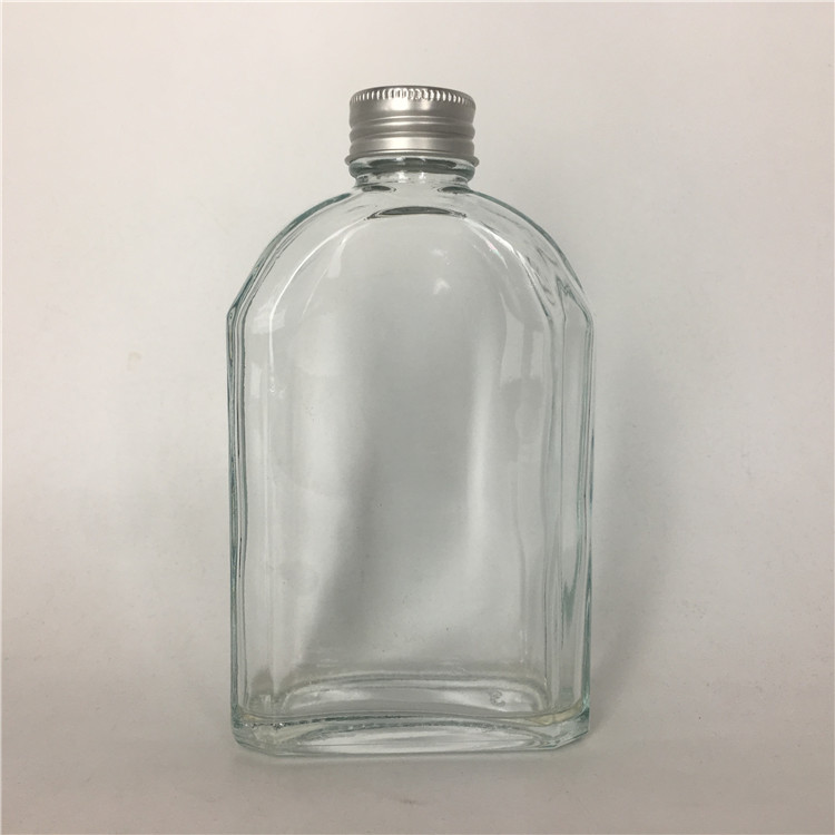 Ins Style 100ml 250ml 350ml flat square glass bottle for hand made juice /Portable takeaway coffee