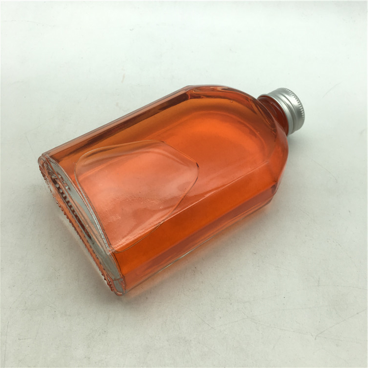 Ins Style 100ml 250ml 350ml flat square glass bottle for hand made juice /Portable takeaway coffee