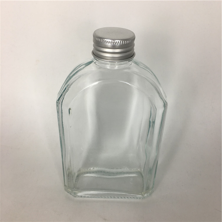 Ins Style 100ml 250ml 350ml flat square glass bottle for hand made juice /Portable takeaway coffee