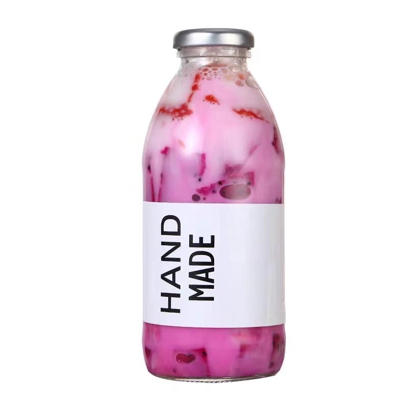 Ins style handmade yogurt bottle strawberry milk shake juice bottle 300ml 500ml