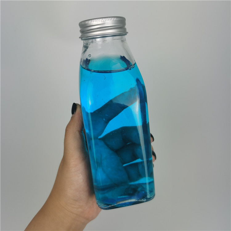 Ins style hot sale 320ml 11.5oz glass juice cup packing botol juice cold brew bottle with aluminium lidand gasket
