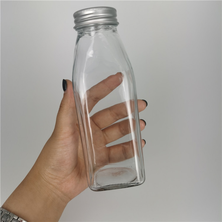 Ins style hot sale 320ml 11.5oz glass juice cup packing botol juice cold brew bottle with aluminium lidand gasket