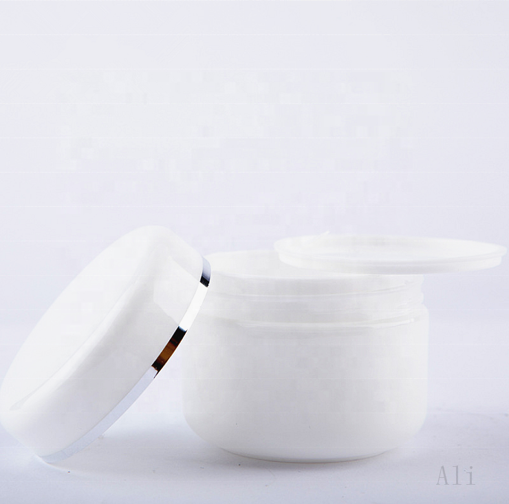 Instock 50ml 200ml 2oz white cream jar for cosmetic luxury body cream jar sell