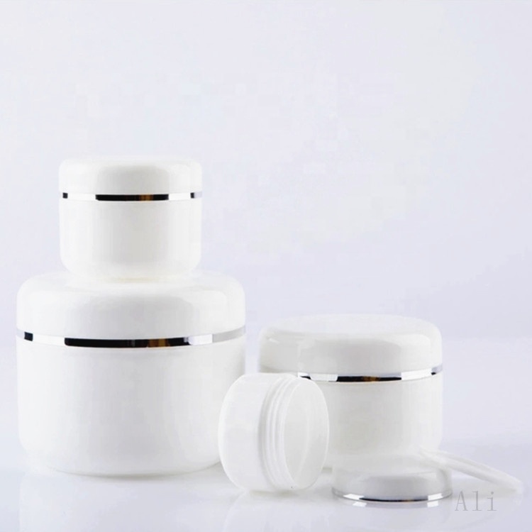 Instock 50ml 200ml 2oz white cream jar for cosmetic luxury body cream jar sell