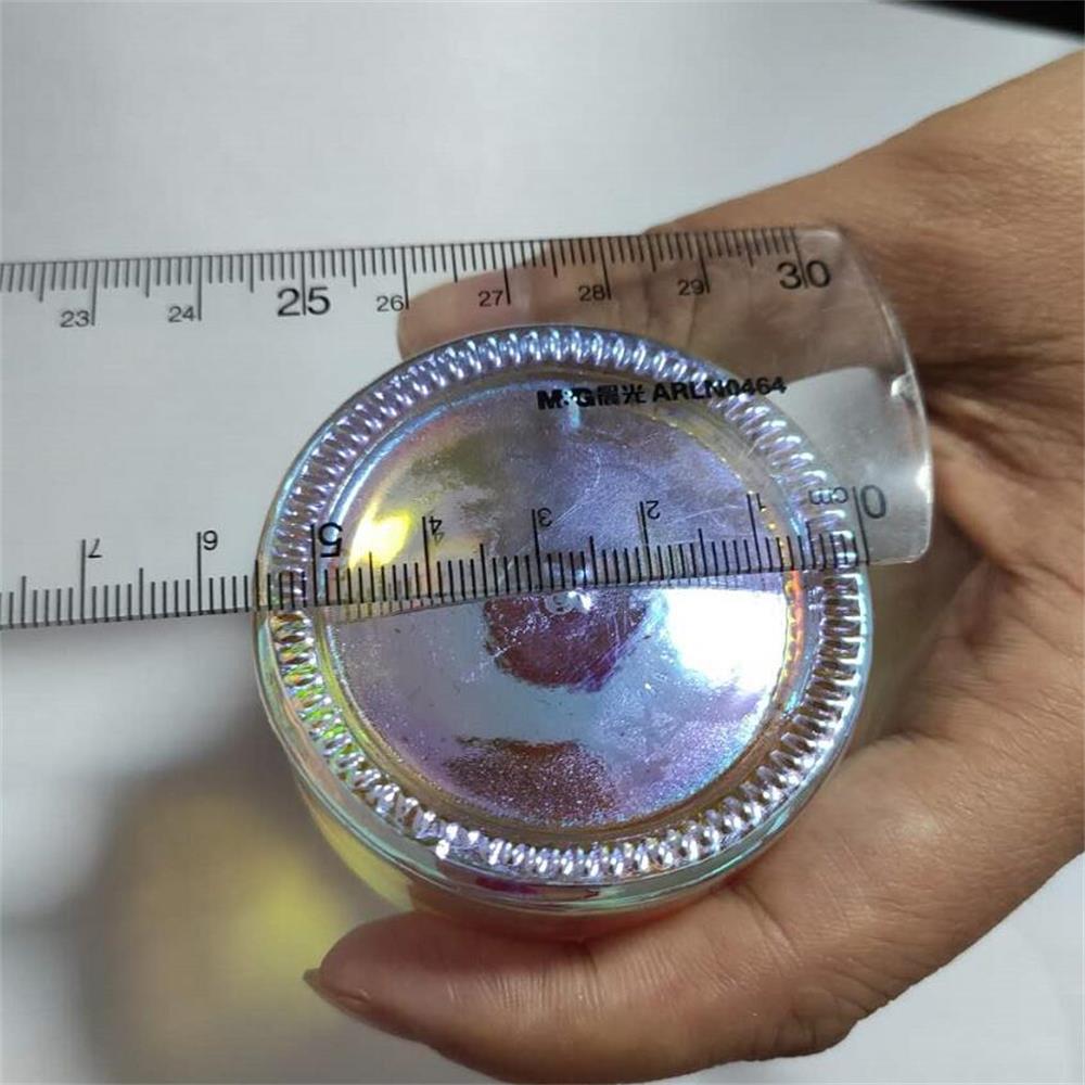 Iridescent color high quality glass cream jar