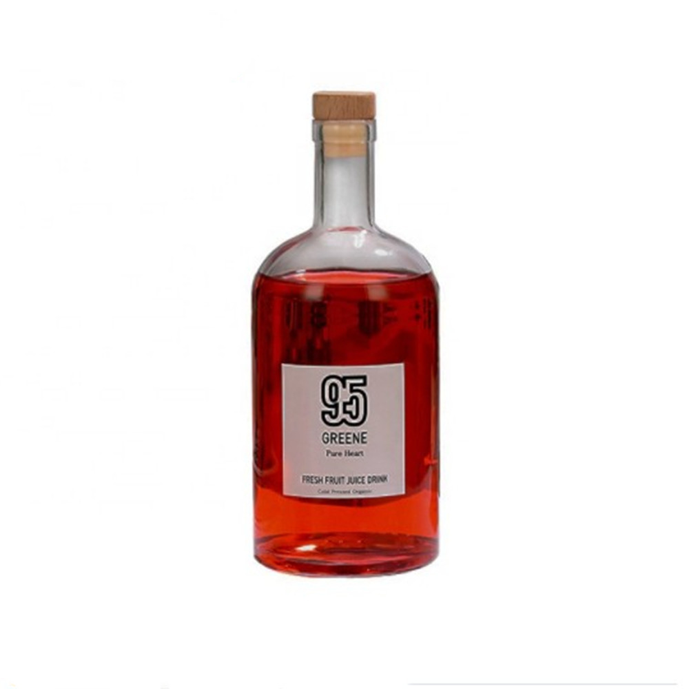 Iridescent custom logo round crystal white alcohol bottle with cork cap empty spirit bottle 200ml